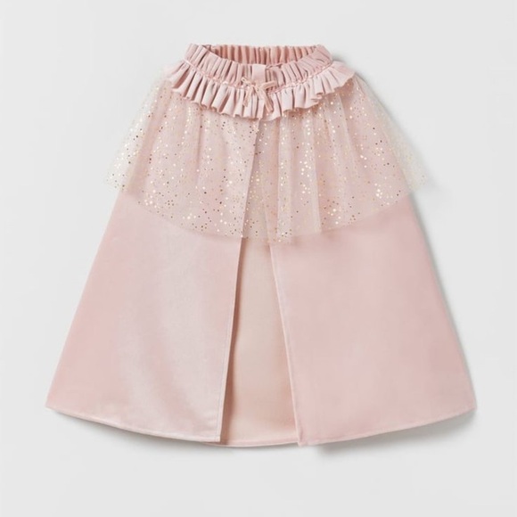 Zara Kids costume tulle glitter princess cape costume bow girls ballerina blush - Picture 4 of 9